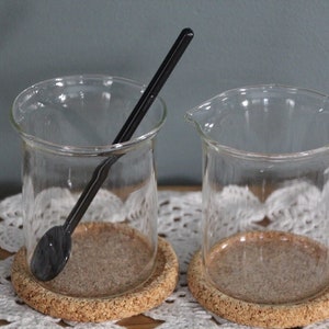 Bodum Bistro beaker glass cream milk sugar Jorgenson Switzerland vintage