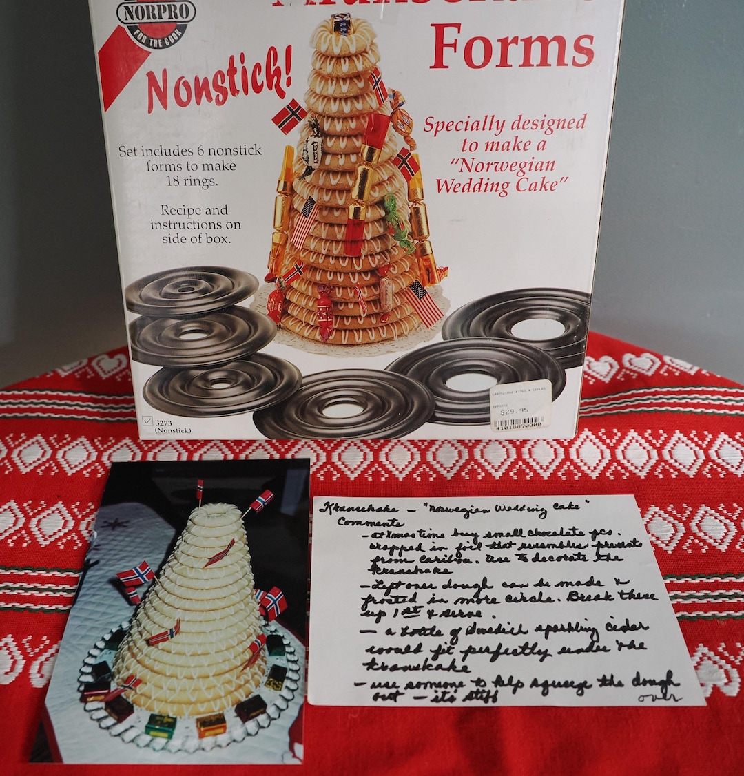 norwegian-kransekake-wreath-cake-mold-18-rings-vintage-etsy