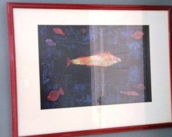 Paul Klee Der Goldfisch Le Poissonprint Fish framed vintage
