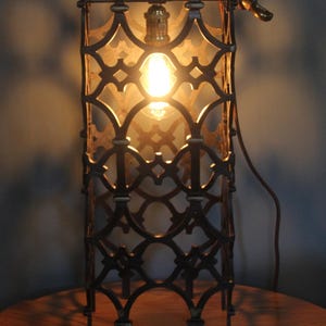 Hanging swag lamp Spanish Revival wrought iron black Gothic vintage