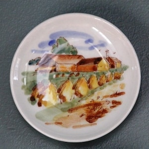 Arabia Finland plates vintage Finnish scene marked