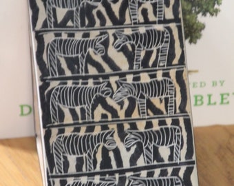 Bookends black white Zebra stone Besmo vintage