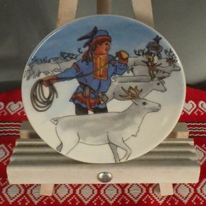Arabia Finland wall plaque plate Toivo Reindeer vintage