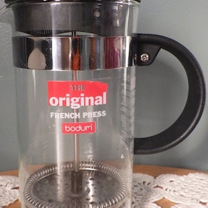 Bodum Denmark French press glass carafe Swiss vintage