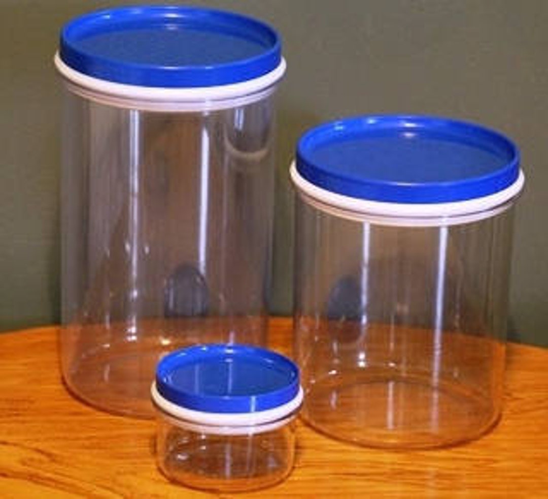 Canisters Containers Rosti Mepal Denmark 70s Seventies Blue Clear Etsy