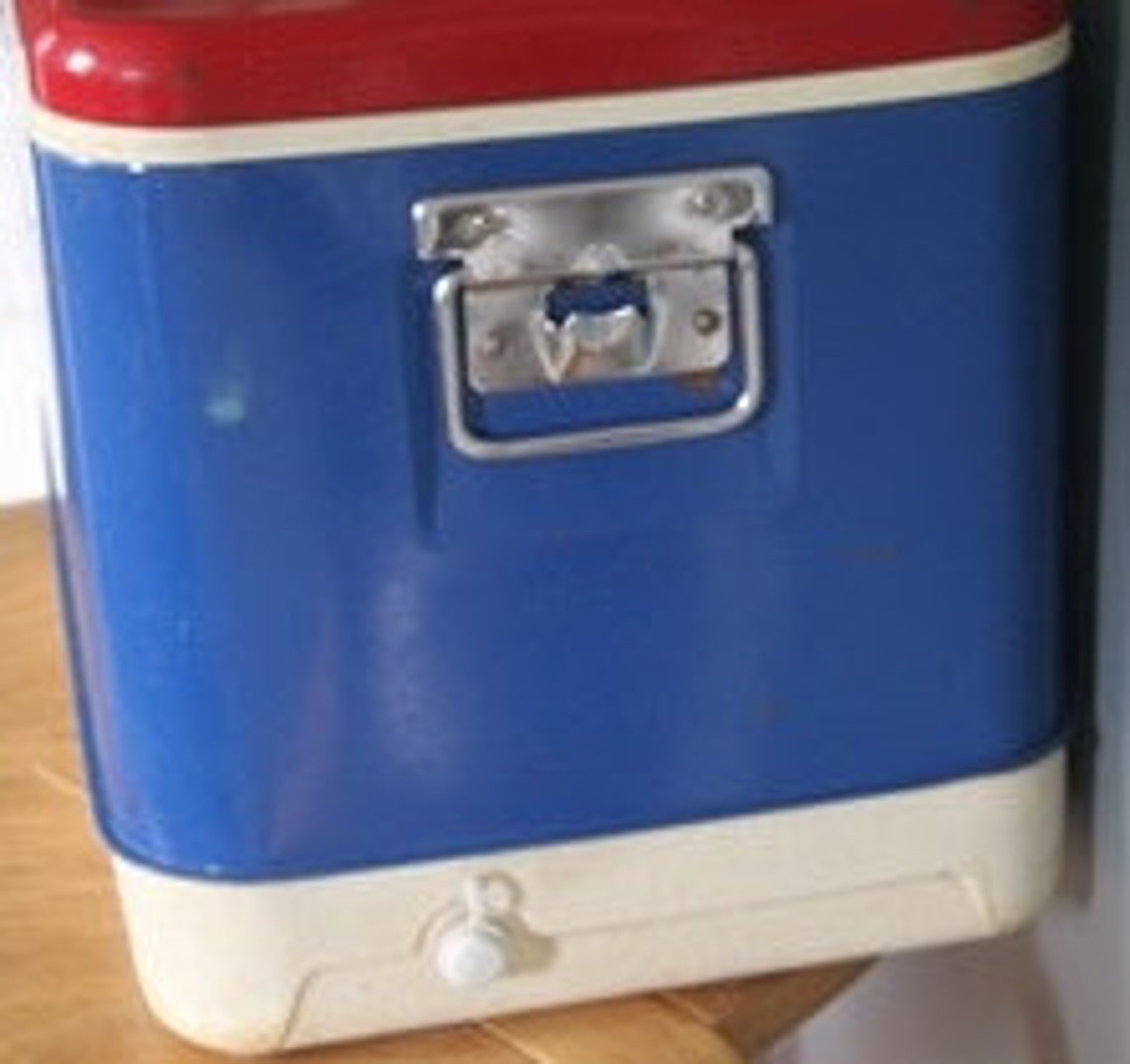 Thermos 70s chest cooler ice chest red white blue vintage logo Etsy