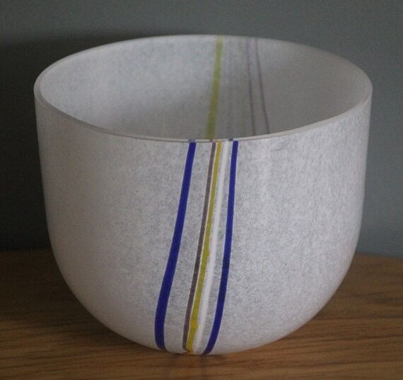 Kosta Boda Bowl Bertil Vallien Rainbow 58285 Sweden Marked Vintage 
