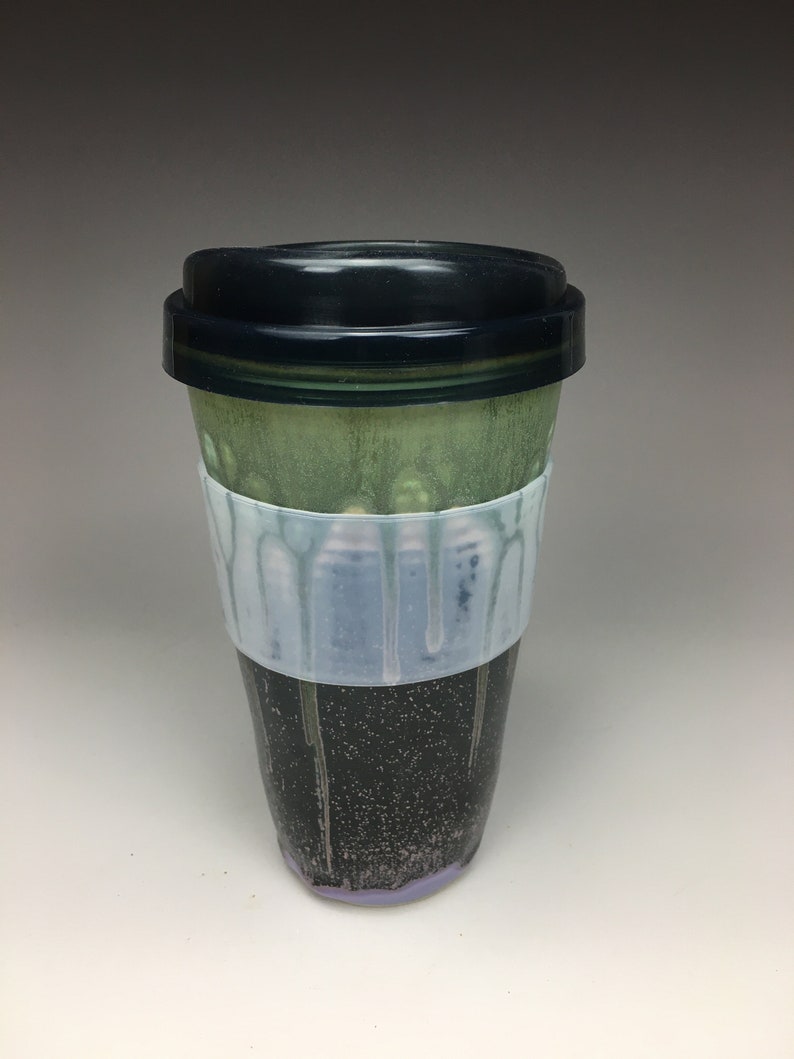 Ceramic Travel Mug with Silicone Lid Etsy