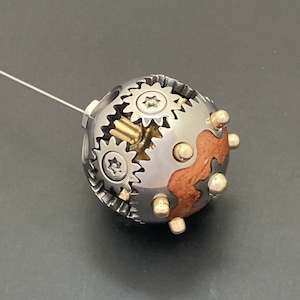 Planetary Key Fob - moving gears fidget keychain, kinetic pendant or desk toy.