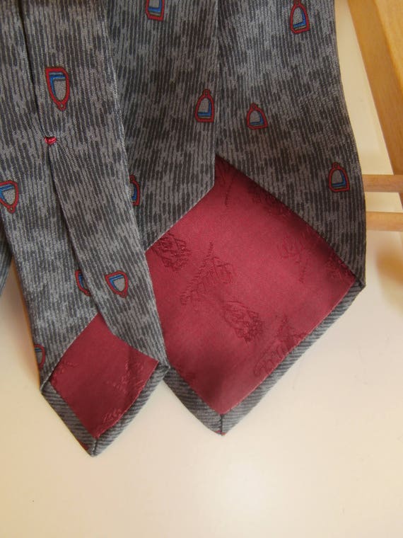 GUCCI vintage pure silk tie, early 80's, charcoal… - image 8