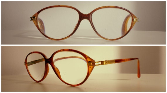DIOR 80's spectacles frame, Very warm colour. Amb… - image 4