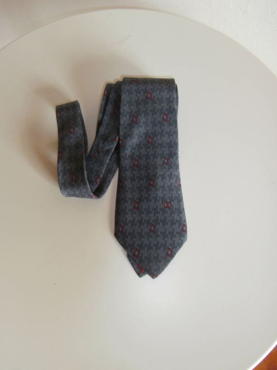 GUCCI vintage pure silk tie, early 80's, charcoal… - image 4