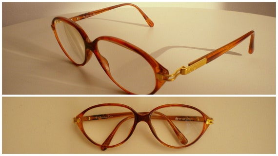 DIOR 80's spectacles frame, Very warm colour. Amb… - image 2