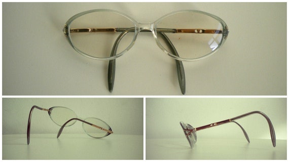 Valentino women’s vintage silver eyeglasses frames Valentino V411 1121, Vintage 90s Gold and Silver Round  main image 3