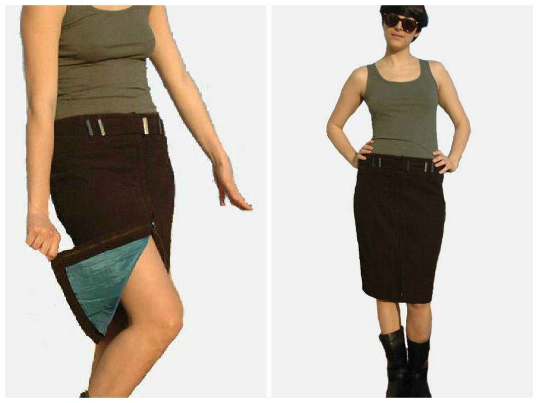 スカート Imari Uneven Striped Pencil Skirt BCBGMAXAZRIA Imari Uneven Striped Pencil Skirt - Runway Catalog