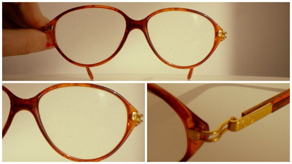 DIOR 80's spectacles frame, Very warm colour. Amb… - image 5