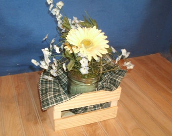 Small wood crate, wooden crate, mason jar crate, crate, wedding reception centerpiece, storage crate, mason jar centerpiece