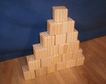 40 unfinished wood blocks, 1 1/2" unfinished wooden blocks, baby blocks, wooden baby blocks, toy wooden blocks, craft blocks