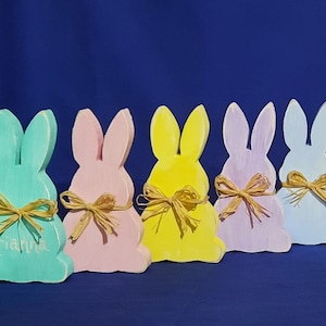 Personalized wood Easter bunny, wooden Easter bunny, wooden Easter rabbit cutouts, DIY Easter tier tray, Easter bunny blanks,  Easter decor
