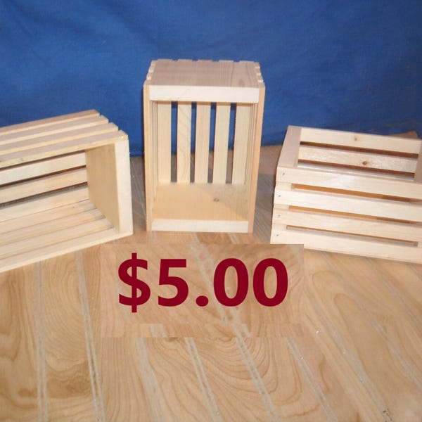 small wooden crate, wood crate, wooden storage crate, small crate, small storage crate