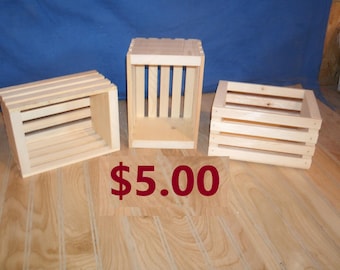 small wooden crate, wood crate, wooden storage crate, small crate, small storage crate