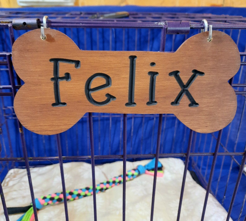 Personalized Crate Sign, Customized Dog Crate Name Plate, Dog Crate ...