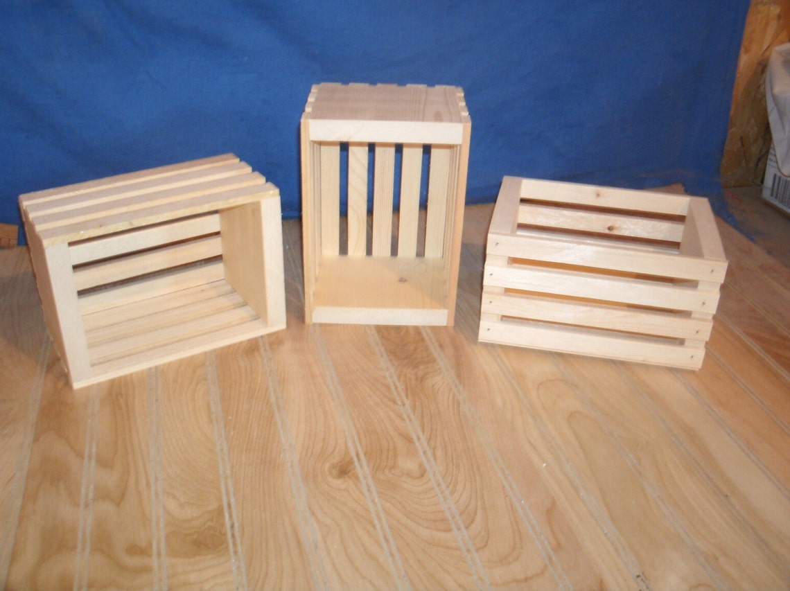 Wood Crate Wooden Crate Wood Crates Wooden Crates Small Etsy