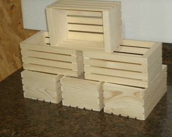 DIY Unfinished Wood Mini Crates - 6 Pc.