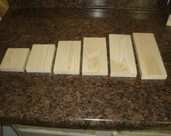 wooden blocks, 6 -  4"-9" high unfinished wood blocks, DIY wood blocks, craft blocks, wooden rectangles