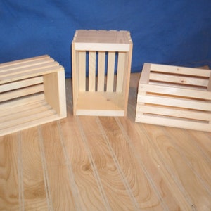 10 small wood crates, unfinished wood crates, wooden crate, wooden crates, 8" long, 5 1/2" wide, 4 1/2" high wood box