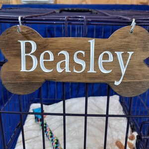 View of Personalized Crate Sign, Customized Dog Crate Name Plate, Dog Crate ...