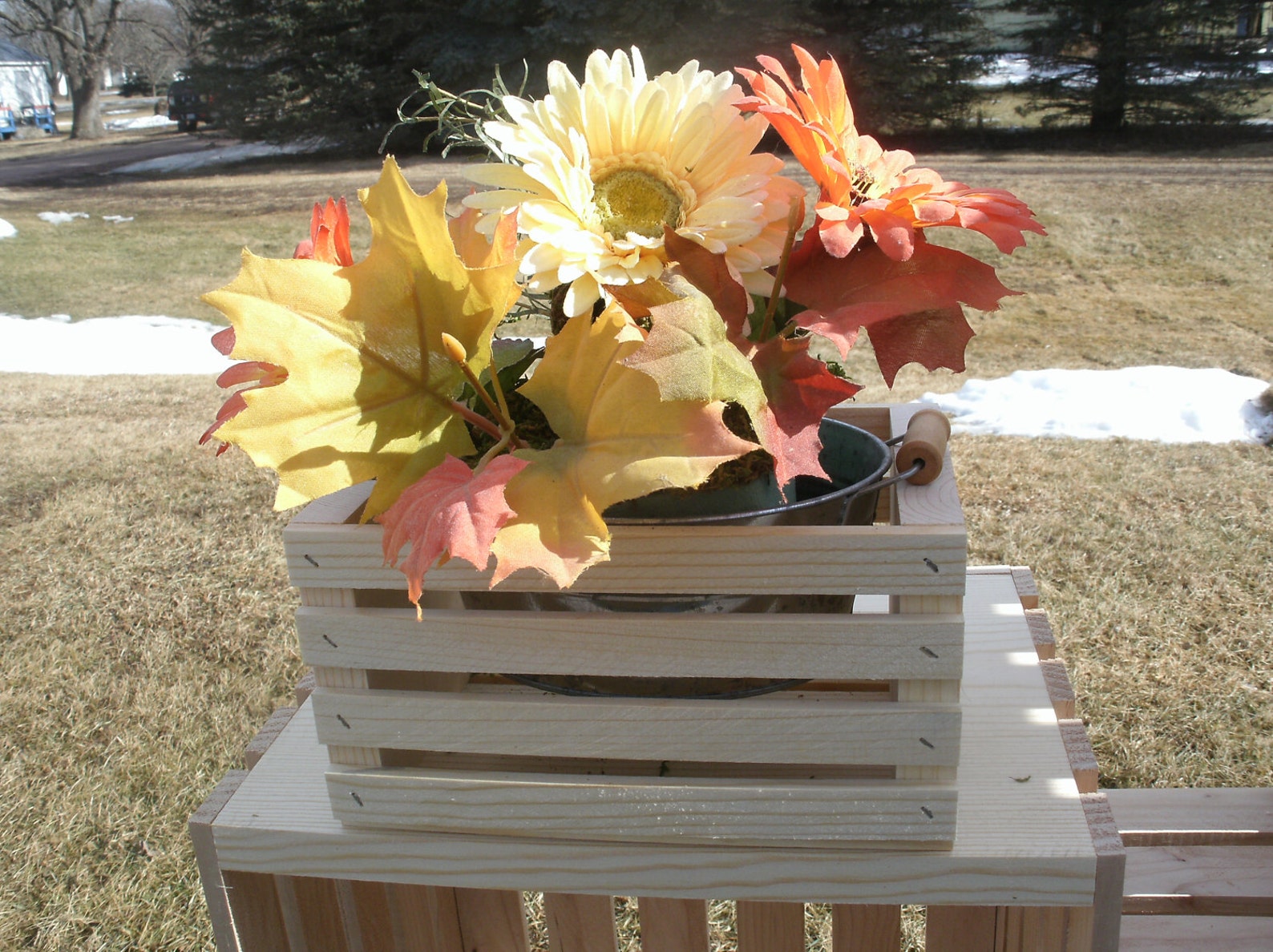 Small Wood Crate Centerpiece Crate Wooden Crate Wood Etsy