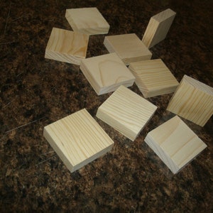wooden blocks, 10- 1 3/4&quot; X 1 3/4&quot; unfinished wood blocks, DIY wood blocks, craft blocks, wooden rectangles