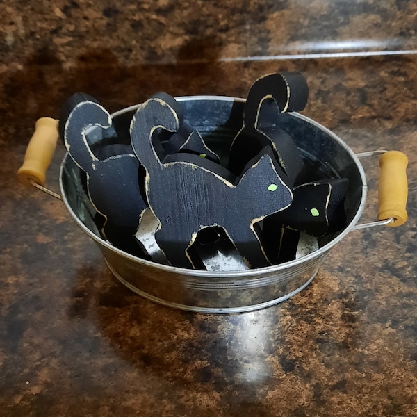 wooden black cat cutouts, wood black cat shape, Bowl filler, Halloween black cat, Tier tray black cat, unfinished wood black cat shape