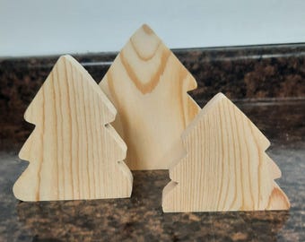 Chunky  Christmas tree cutouts, unfinished wooden Christmas tree blanks,  wooden Christmas tree shapes, wooden Christmas tree, DIY Christmas