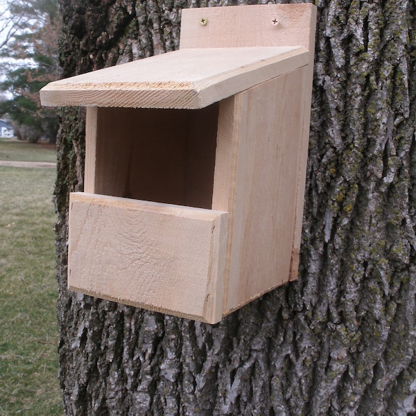 Cedar Robin bird house, Cedar birdhouse, Wooden birdhouse, bird house, cedar nesting box, bluebird house, nesting box, Wild bird bird house