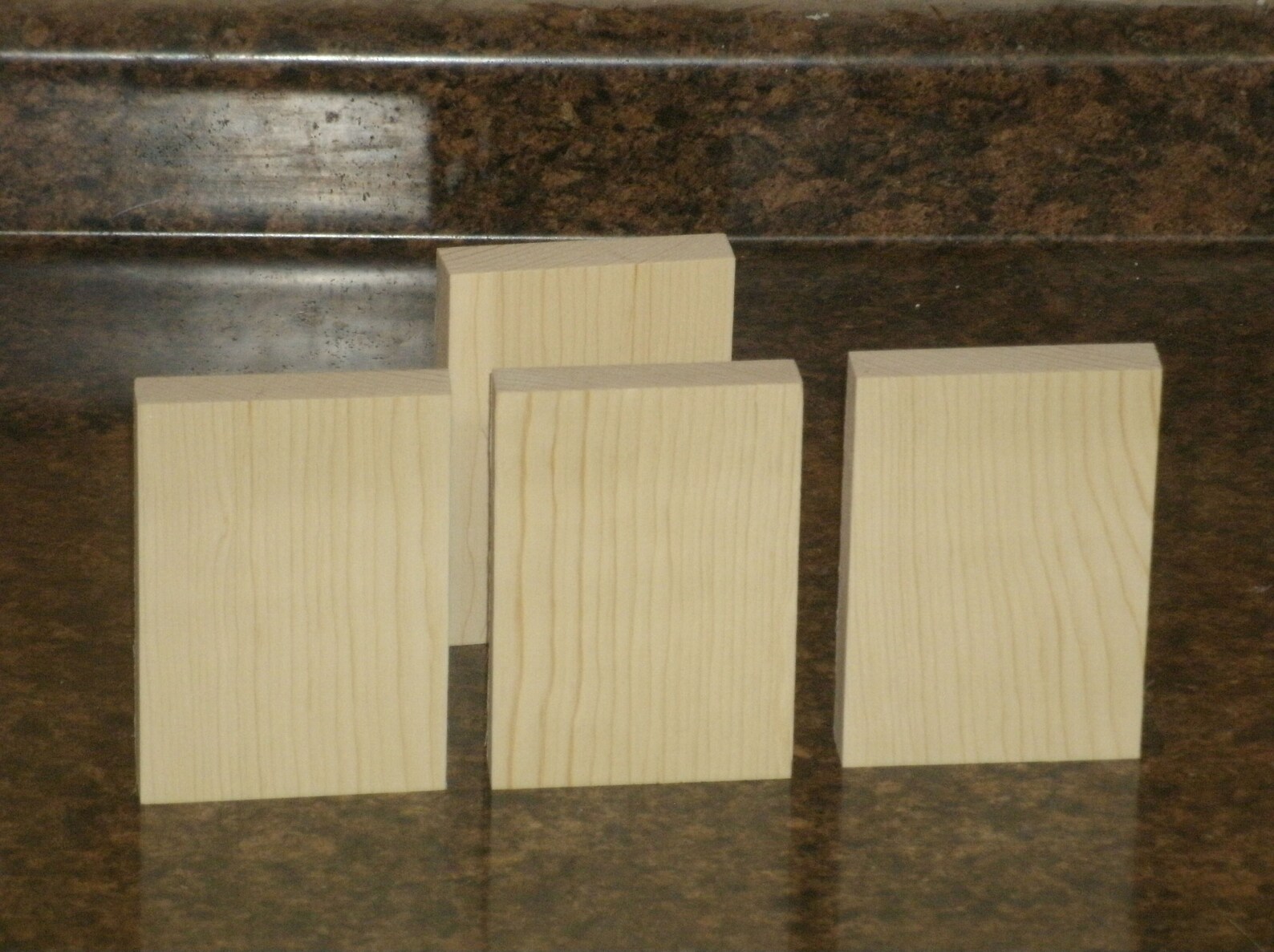 4 Unfinished Wooden Blocks Wooden Tile Wooden Blocks Etsy