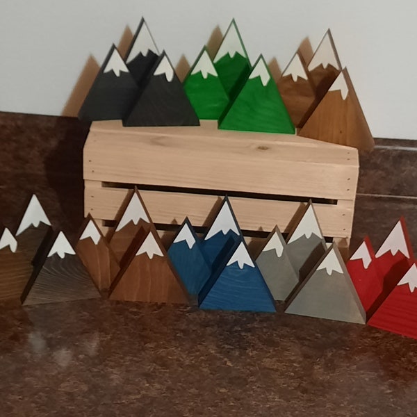 Mini Mountain set # 2,  wooden mountains, 3 pc. wood mountain set, Nursery Mountain decor,  Rustic wood mountains, Decorative wood mountain