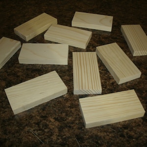 wooden blocks, 10- 3 1/2 X 1 3/4&quot; unfinished wood blocks, DIY wood blocks, craft blocks, wooden rectangles