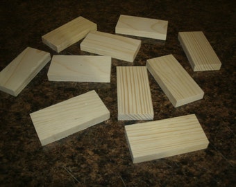 wooden blocks, 10- 3 1/2 X 1 3/4" unfinished wood blocks, DIY wood blocks, craft blocks, wooden rectangles