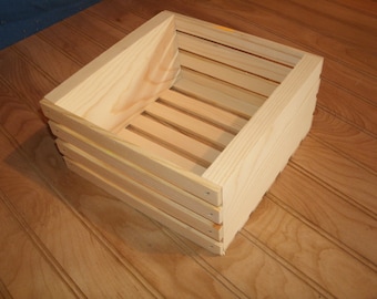 wood crate - wooden crates- wooden crate - 8" X 8" X 4" crate- crates- storage crate decorative crate