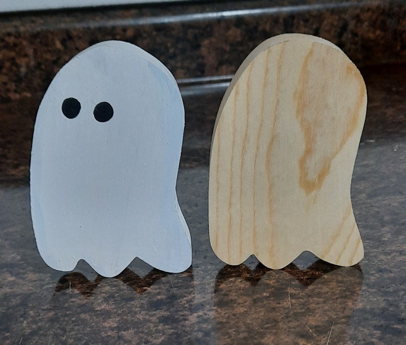 Ghost Chapes Wooden Ghost Cutouts PAINTED GHOST # 2, Wood Ghost Ghost Shapes, Wooden ...