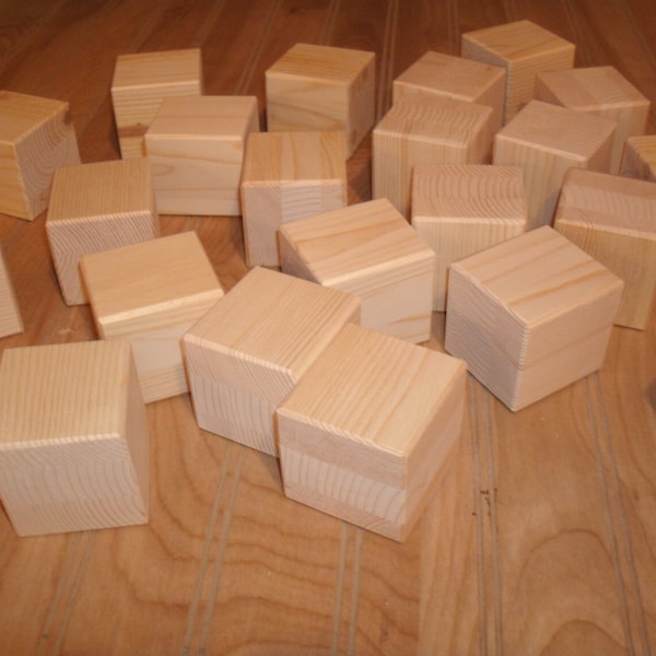 40 unfinished 2" wood  blocks, wood baby  blocks 2" square, craft blocks, baby shower activity blocks