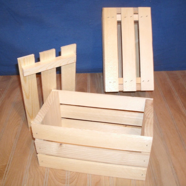 10" wood crate, wooden crate with lid, wood gift crate, gift box with lid, weeding gift crate