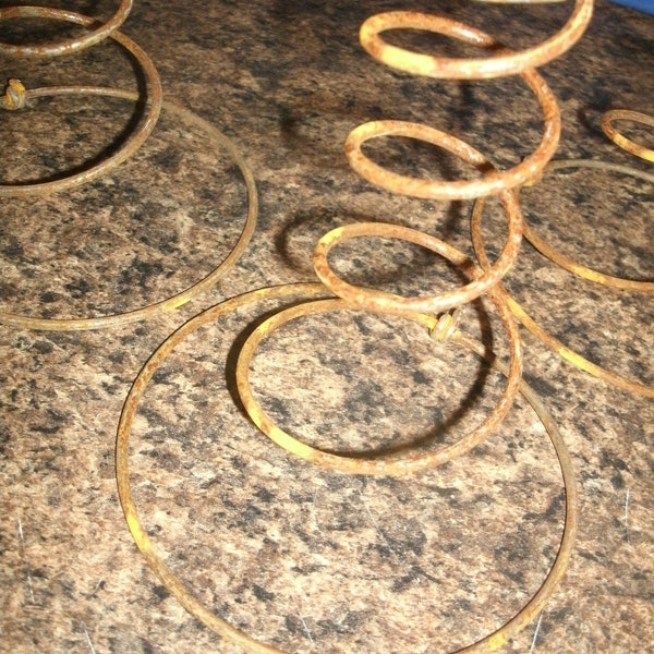 3 piece set of Rusty coiled bed springs,  Vintage bed springs, Rusty bed springs, bed springs, Tornado bed springs,