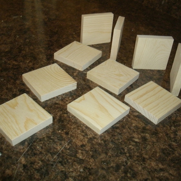 wooden blocks, 10- 2 1/2" X 2 1/2" unfinished wood blocks, DIY wood blocks, craft blocks, wooden rectangles