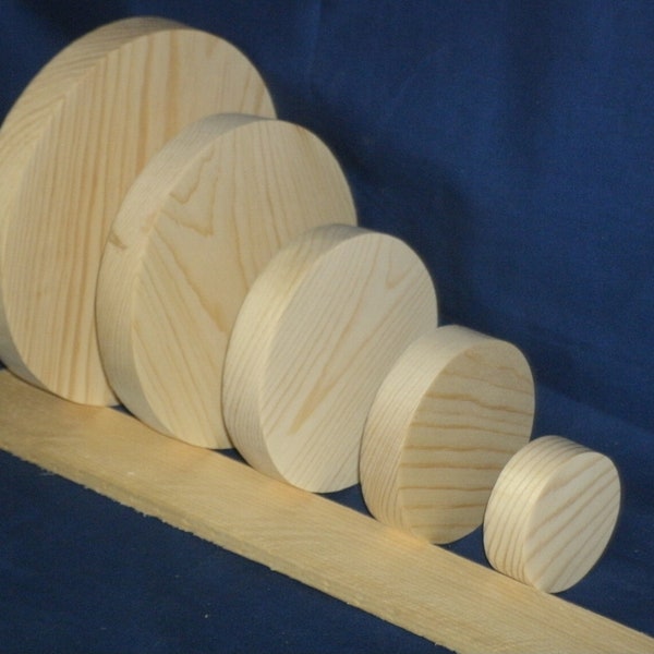 unfinished wood Rounds, CHUNKY Wood Circle Cutouts, Unfinished Circle wood Blanks, Wood Cutouts, Solid pine wood circle round plaques