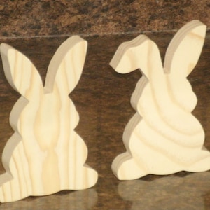 unfinished wood Easter bunny, wooden Easter bunny, wooden Easter tier tray cutouts, DIY Easter tier tray, Unfinished Easter decor
