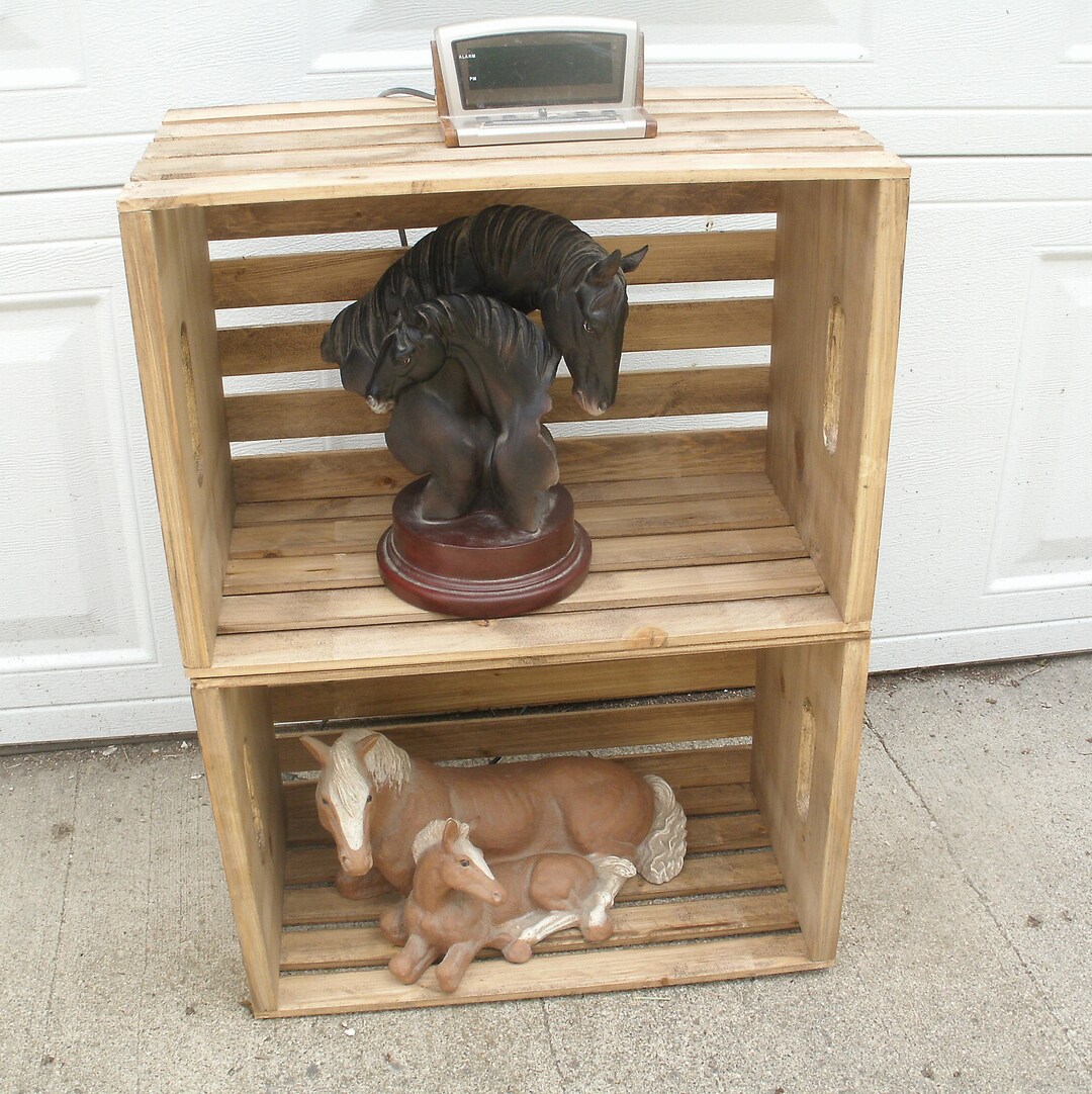 Wood Crate Wood Display Case Rustic Wood Crate Storage Etsy