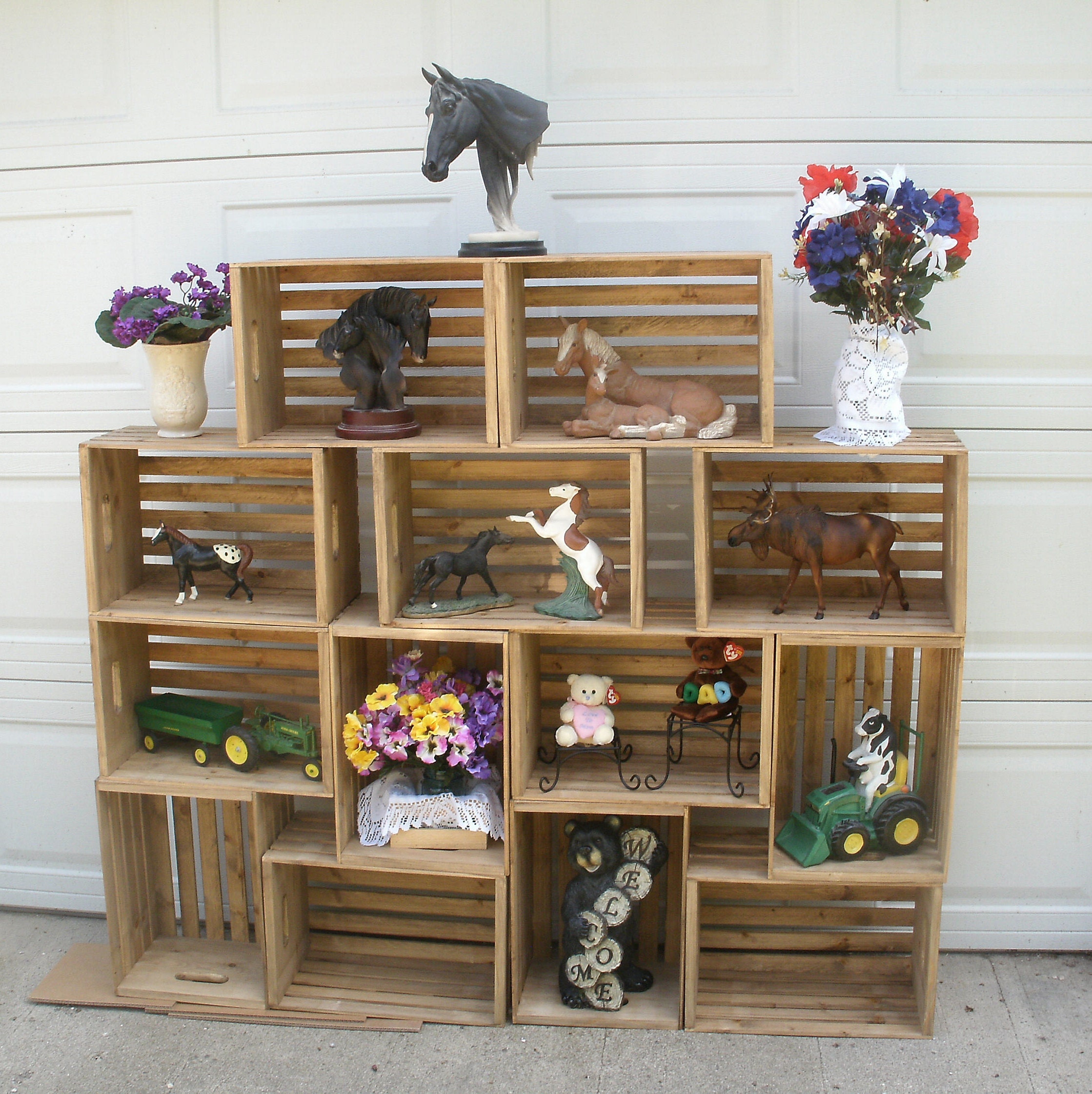 Large Rustic Display Case Display Crate Crate Wood Crate Etsy